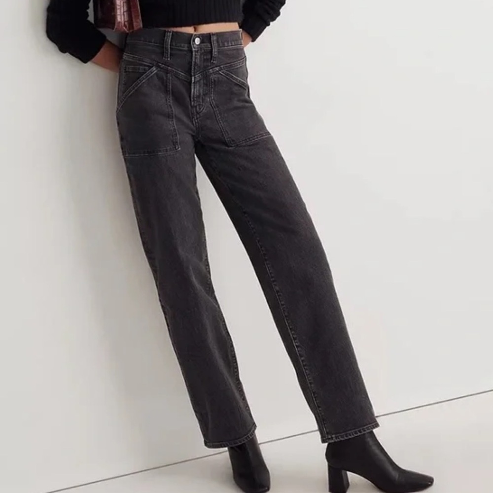 Women’s Madewell The Perfect Vintage Wide-Leg High Rise Washed Out Jeans size 28